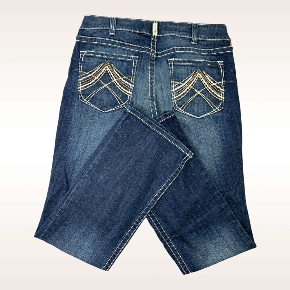 Ariat Jeans Womens 33x33 Blue Real Denim Bootcut Lakeshore Rosy Whipstitch